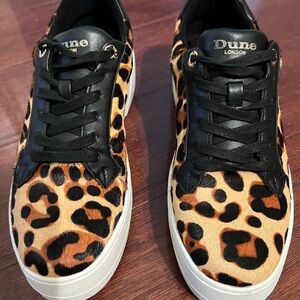 Dune Leopard tennis shoe real calf hair size 10 womens. Worn twice